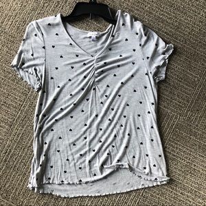 Heart Patterned Fitted Tee